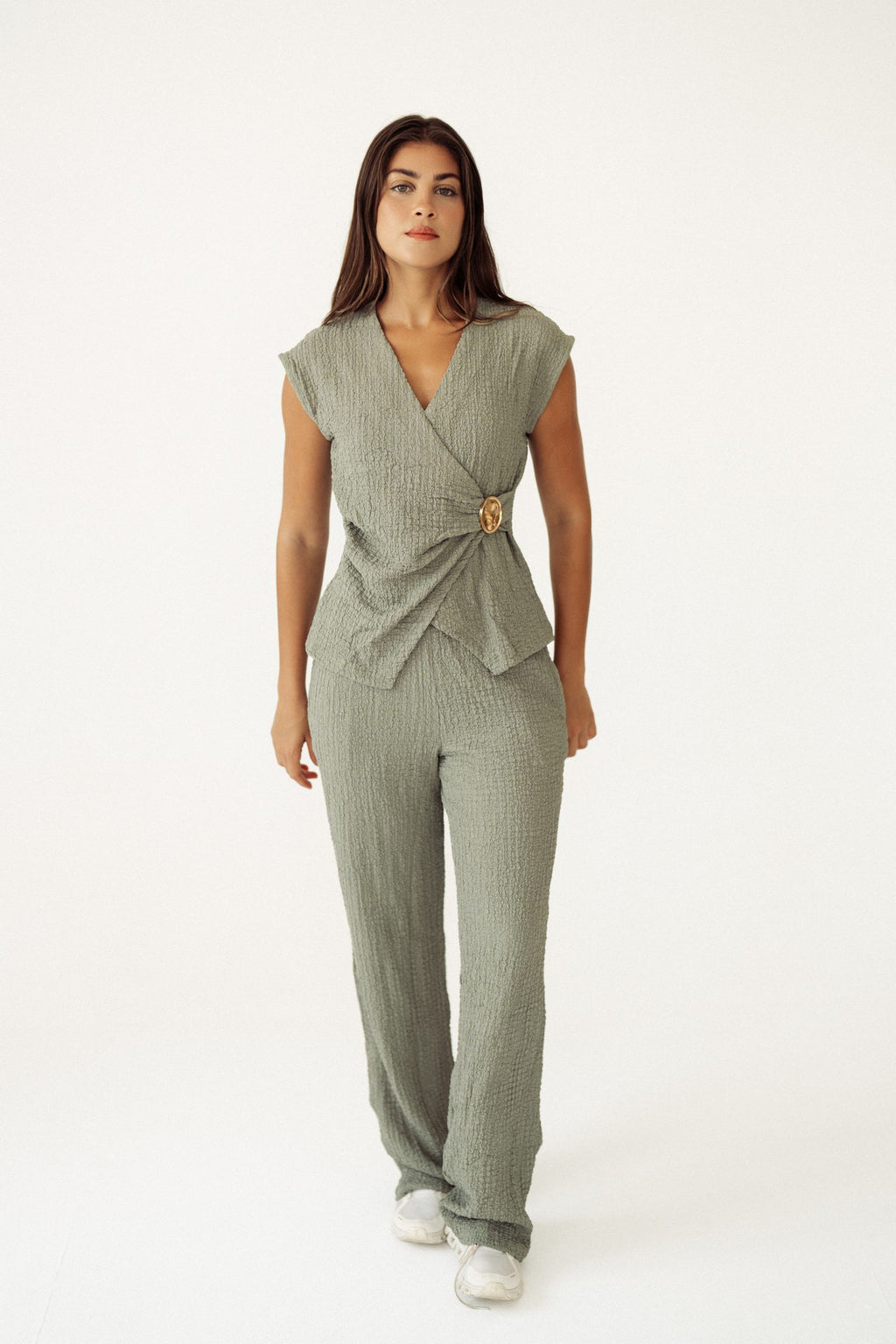 Sage Wrap Top